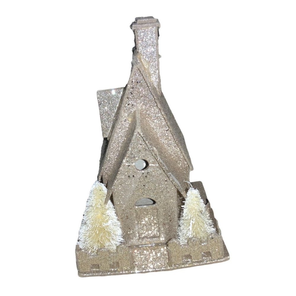 Christmas Village Lighted Cardboard House Battery Operated